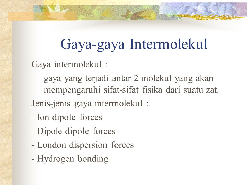 Gaya-gaya Intermolekul