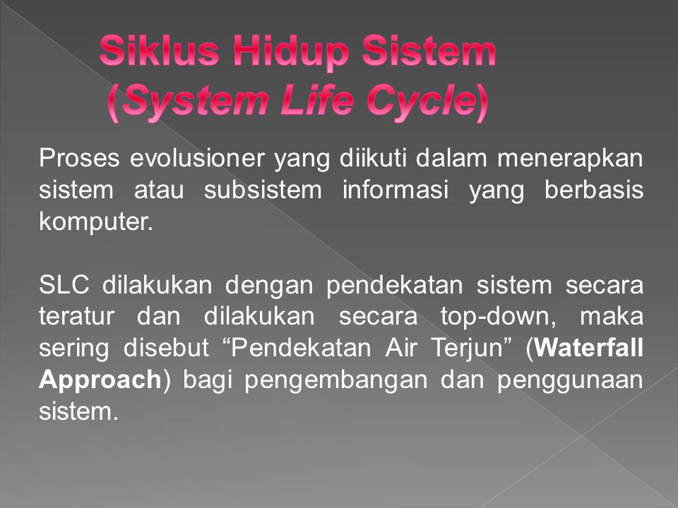 Siklus Hidup Sistem (System Life Cycle)