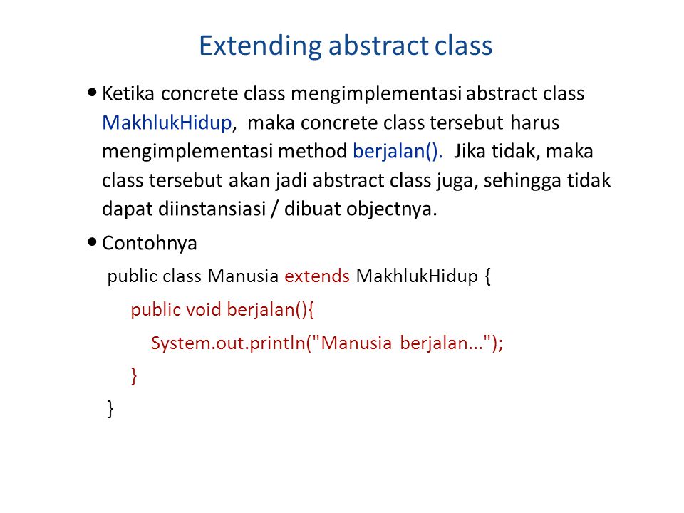 Extending abstract class