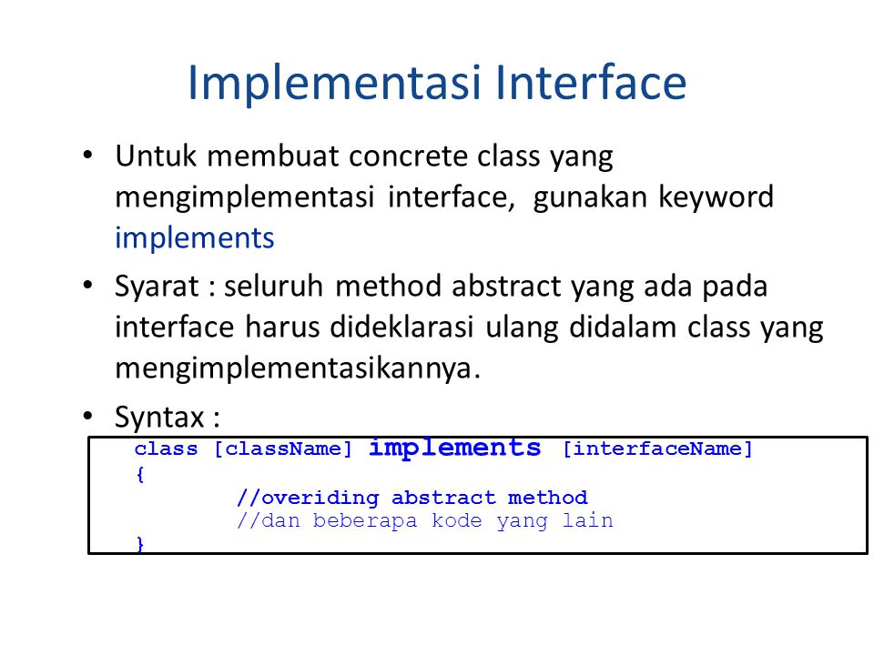Implementasi Interface