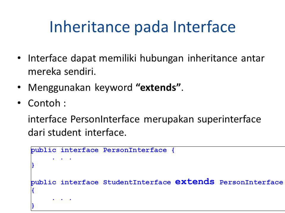 Inheritance pada Interface
