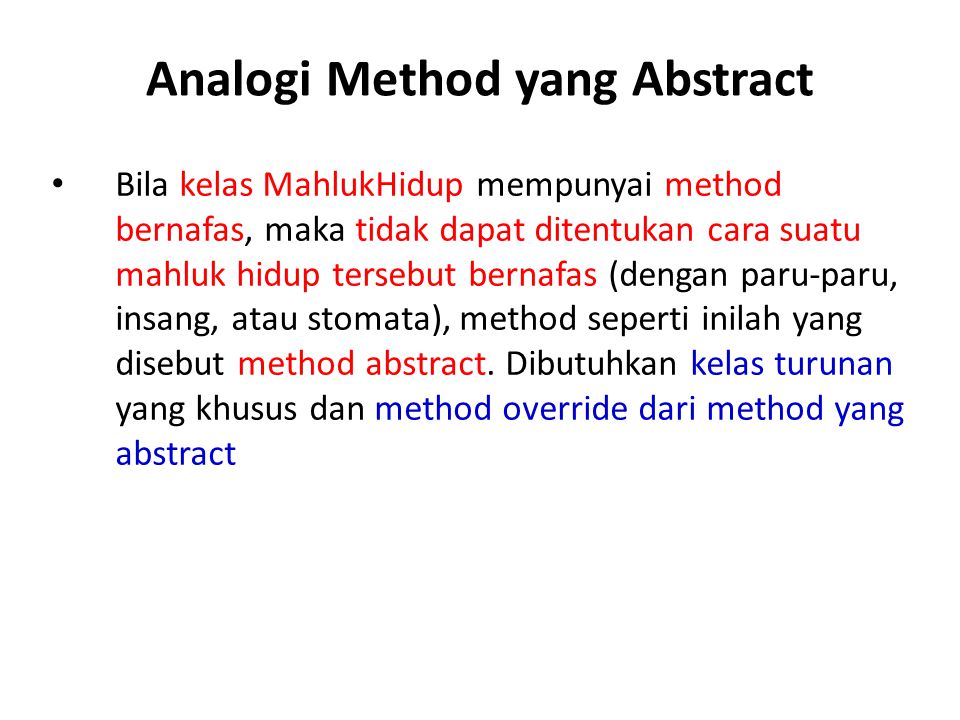 Analogi Method yang Abstract