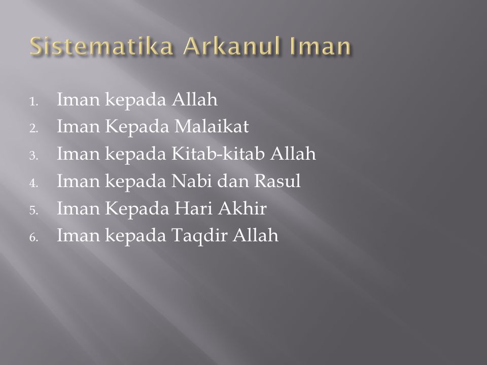 Sistematika Arkanul Iman