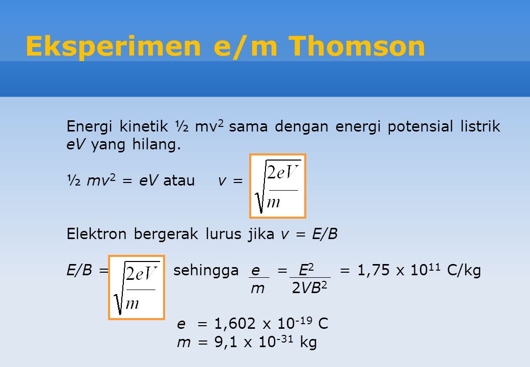 Eksperimen e/m Thomson
