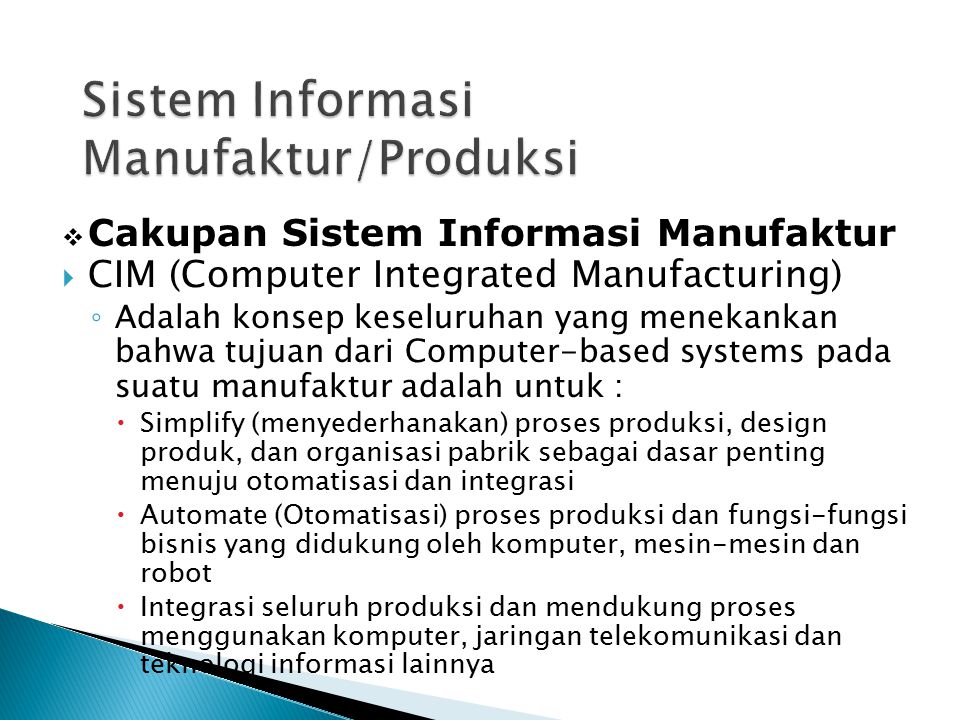 Sistem Informasi Manufaktur/Produksi