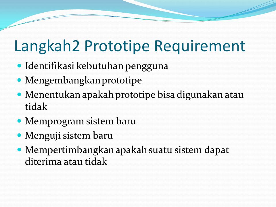 Langkah2 Prototipe Requirement
