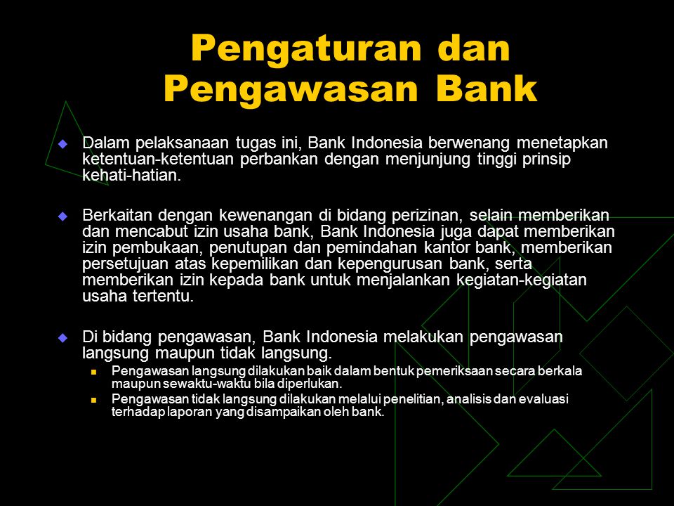 Pengaturan dan Pengawasan Bank