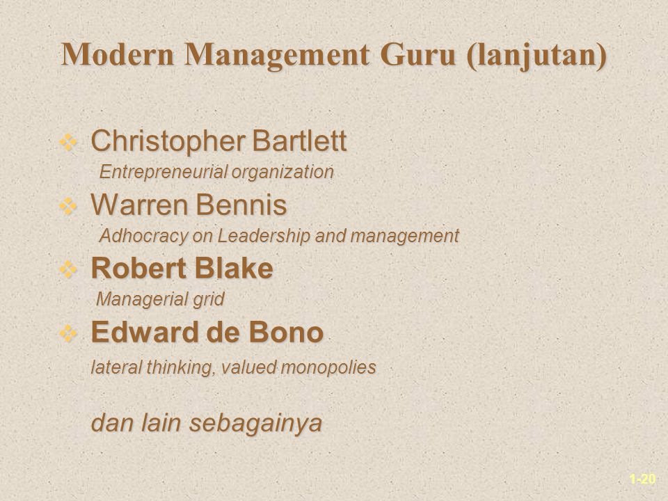 Modern Management Guru (lanjutan)