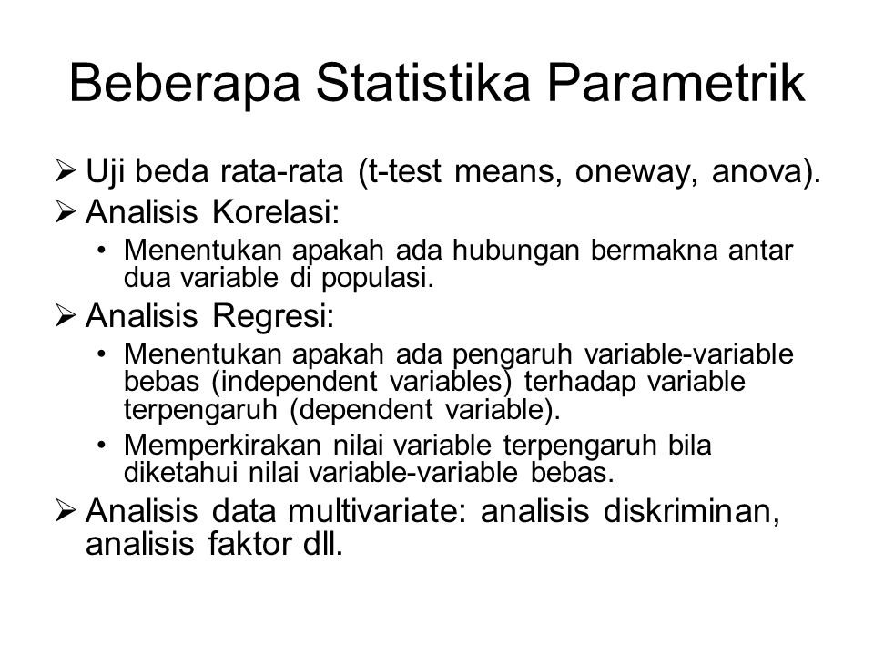 Beberapa Statistika Parametrik