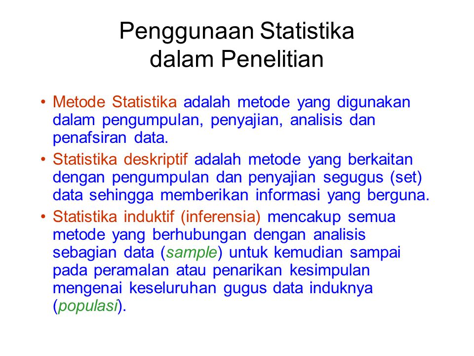 Penggunaan Statistika dalam Penelitian