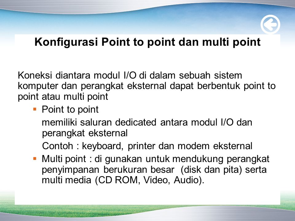 Konfigurasi Point to point dan multi point