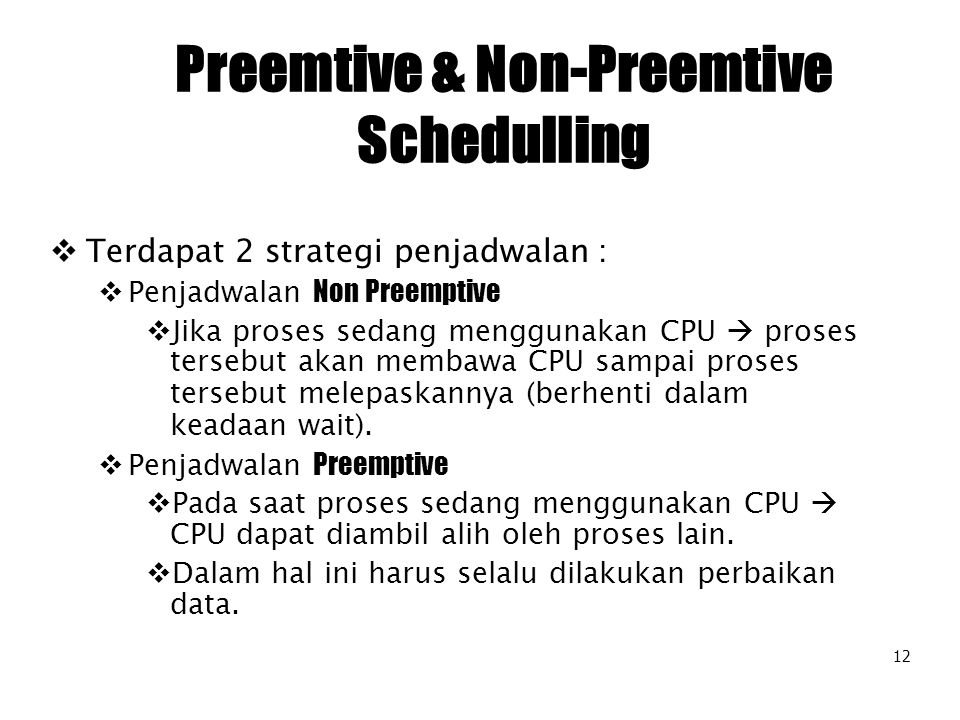 Preemtive & Non-Preemtive Schedulling