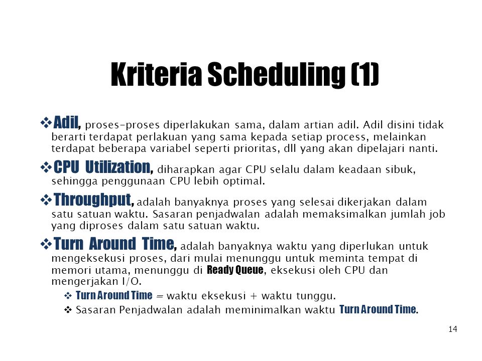 Kriteria Scheduling (1)
