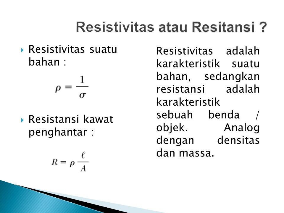 Resistivitas atau Resitansi