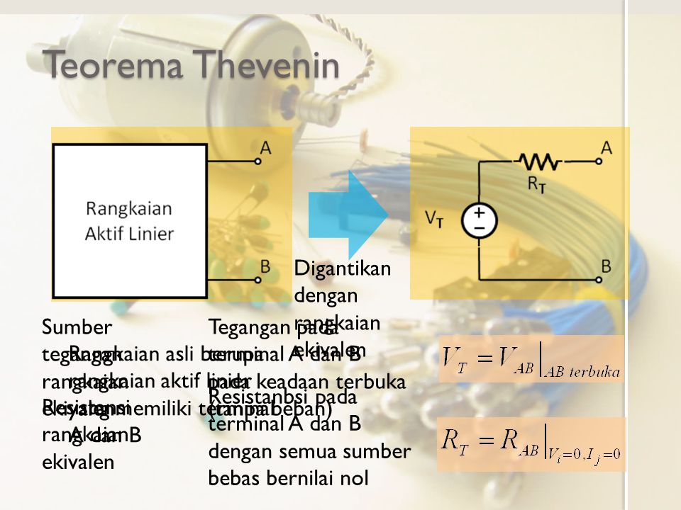 Teorema Thevenin Digantikan dengan rangkaian ekivalen