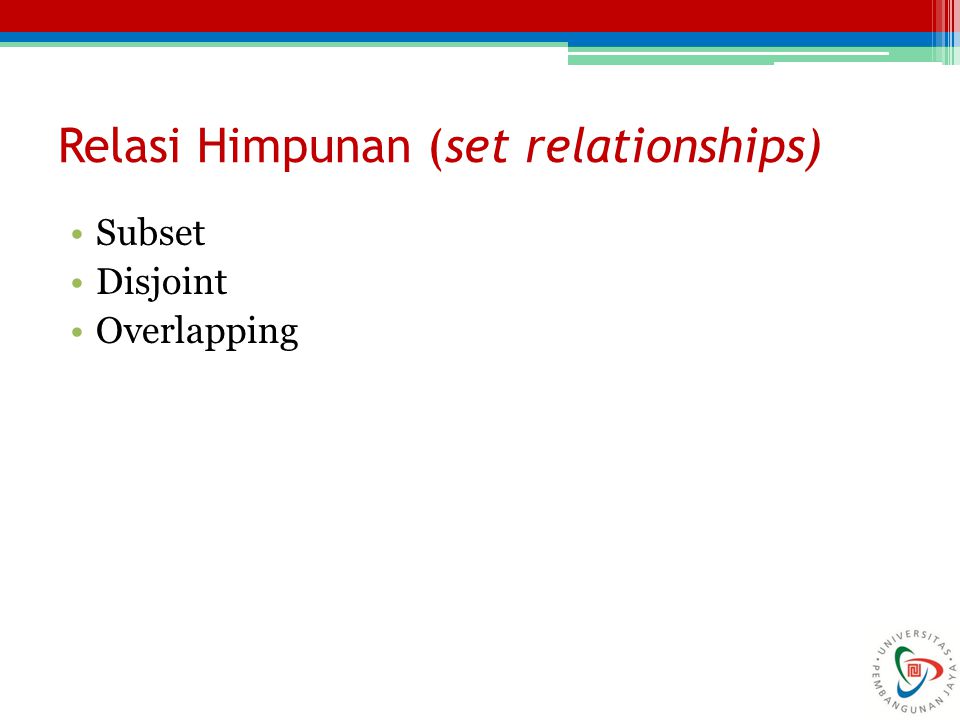 Relasi Himpunan (set relationships)