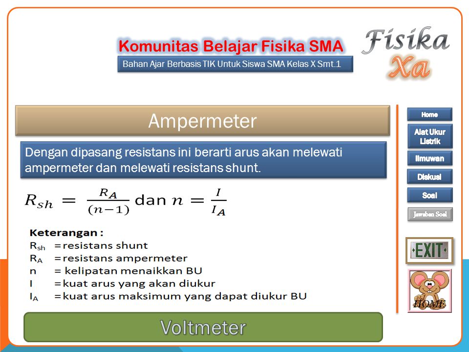 Fisika Xa Ampermeter Voltmeter Komunitas Belajar Fisika SMA