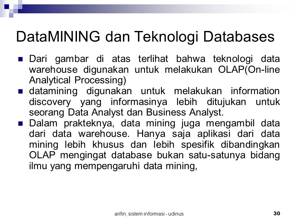 DataMINING dan Teknologi Databases