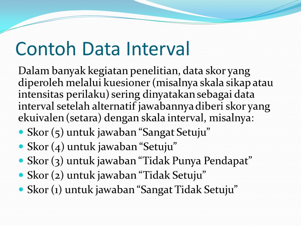 Contoh Data Interval