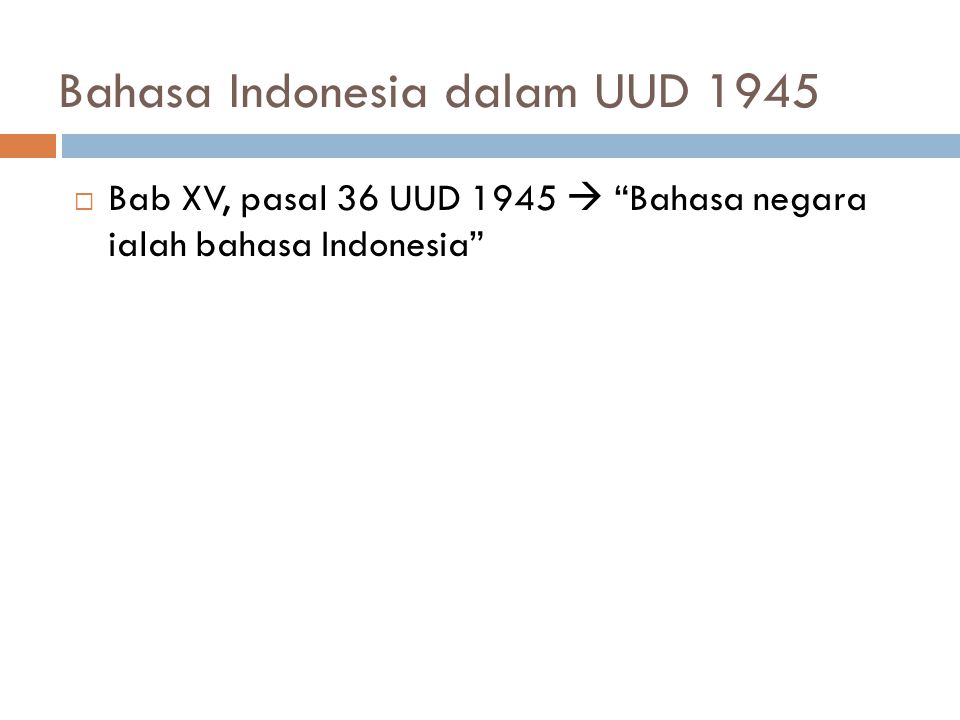 Bahasa Indonesia dalam UUD 1945
