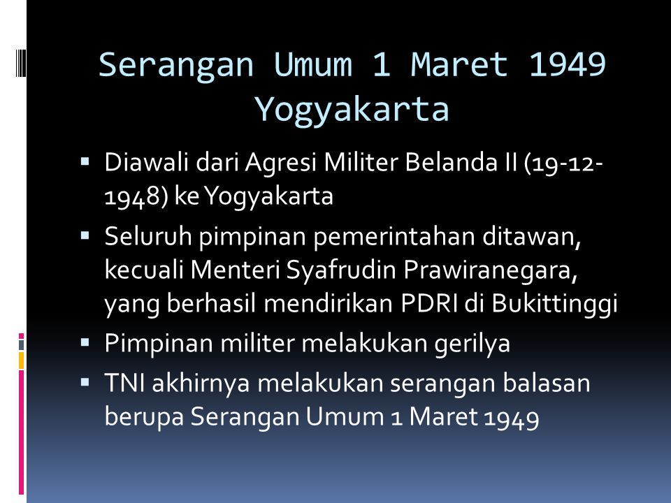 Serangan Umum 1 Maret 1949 Yogyakarta