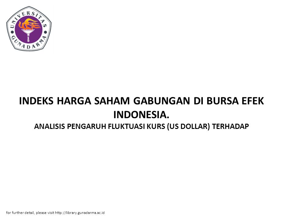 INDEKS HARGA SAHAM GABUNGAN DI BURSA EFEK INDONESIA