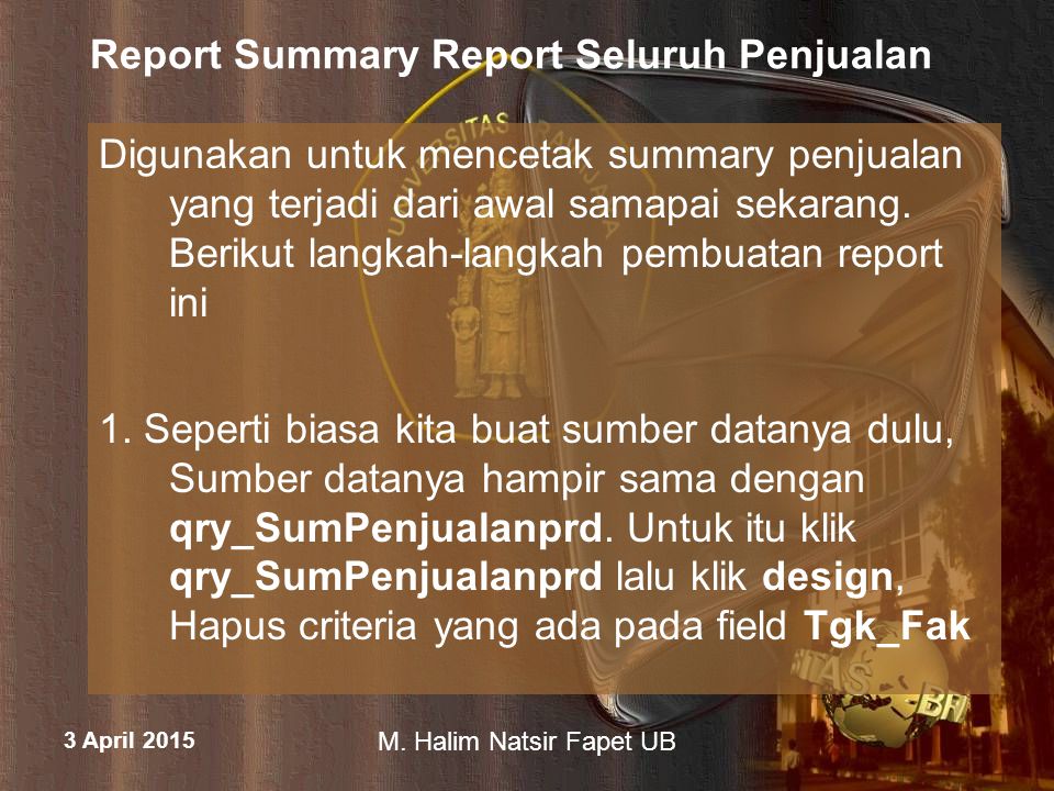Report Summary Report Seluruh Penjualan