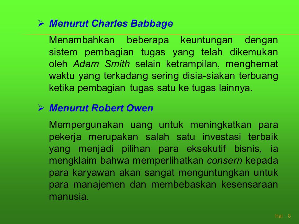 Menurut Charles Babbage