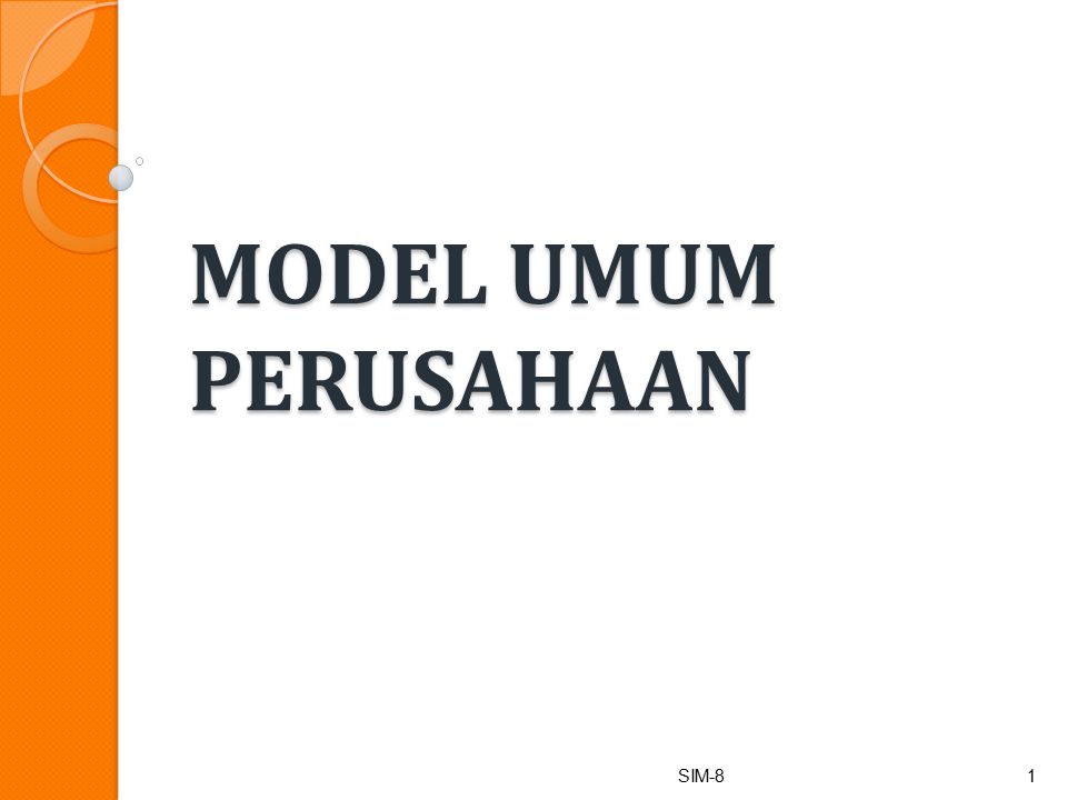 MODEL UMUM PERUSAHAAN SIM-8