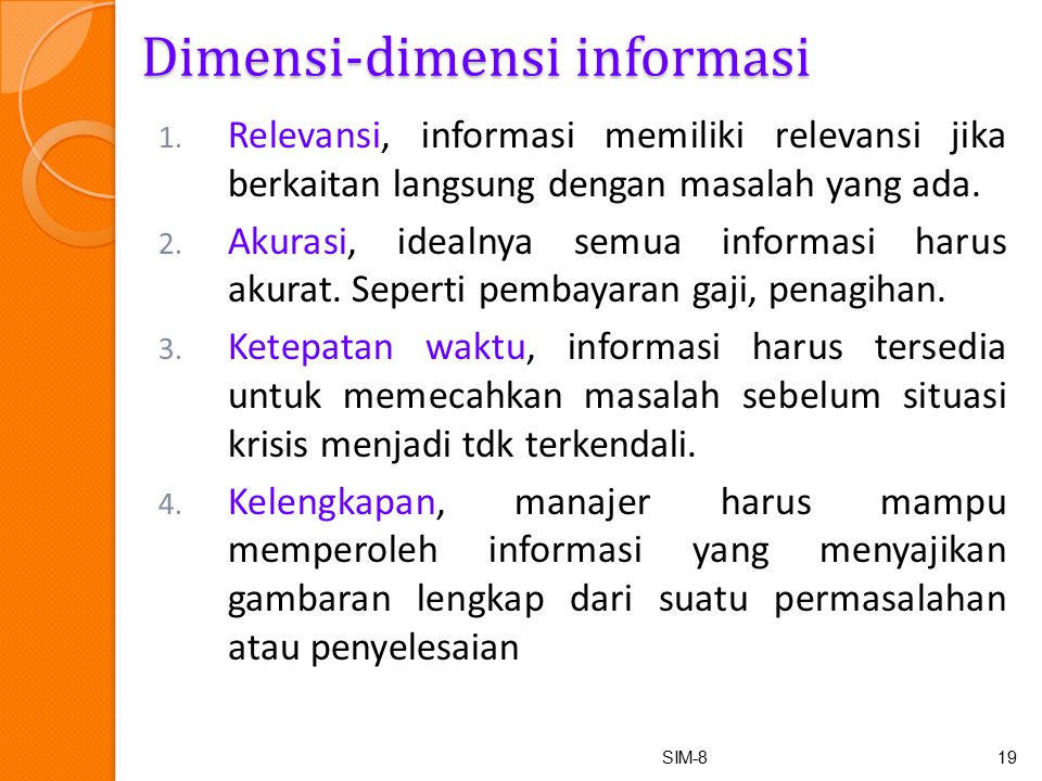 Dimensi-dimensi informasi