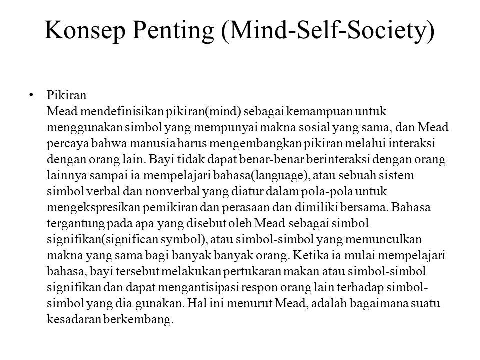 Konsep Penting (Mind-Self-Society)