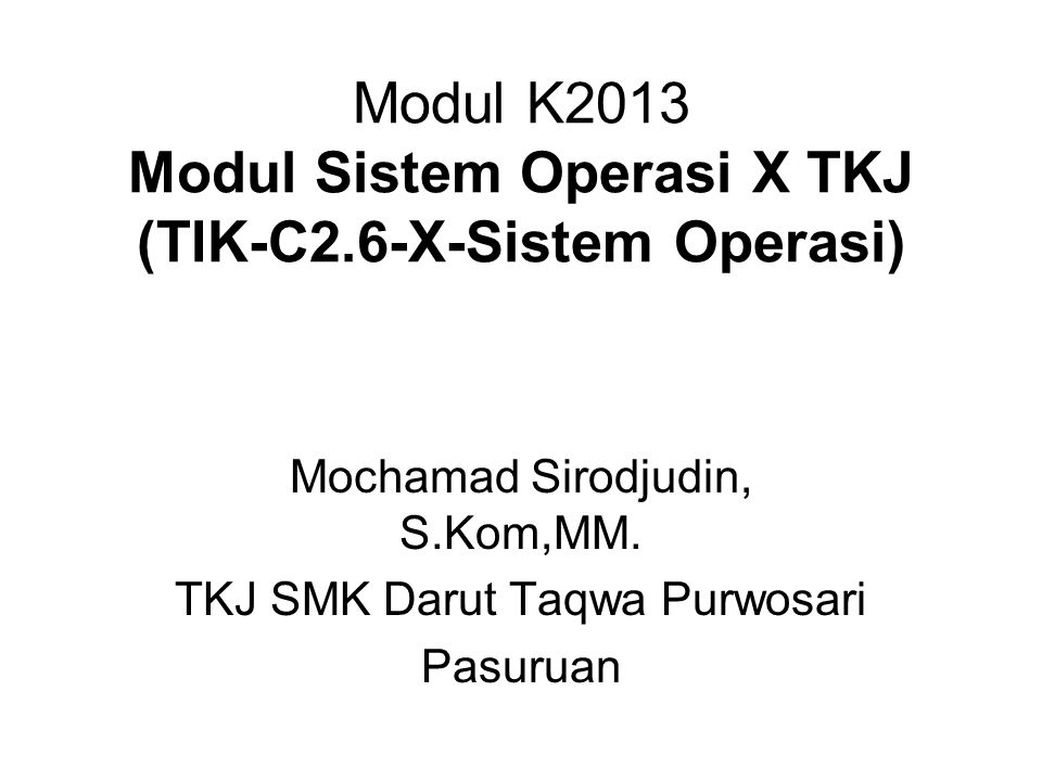 Modul Sistem Operasi – Sinau