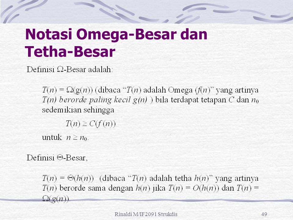 Notasi Omega-Besar dan Tetha-Besar