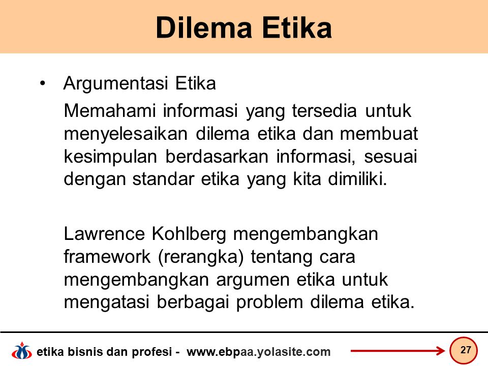 Dilema Etika Argumentasi Etika