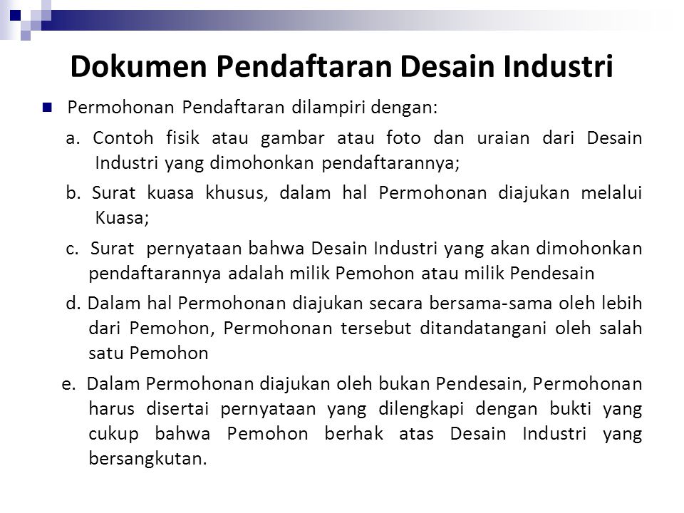 Dokumen Pendaftaran Desain Industri