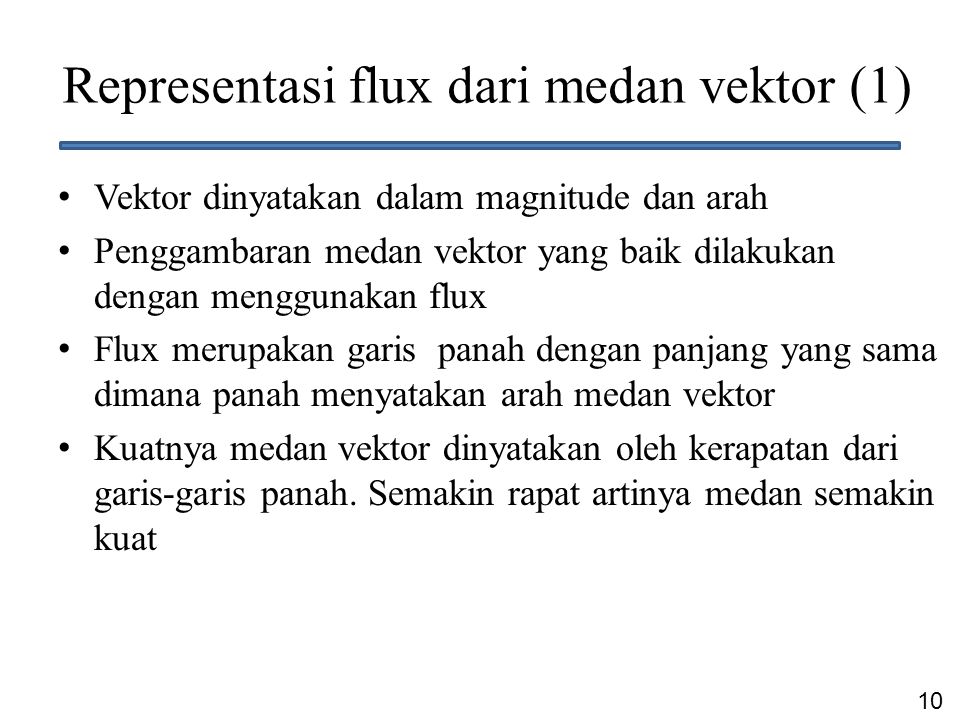 Representasi flux dari medan vektor (1)