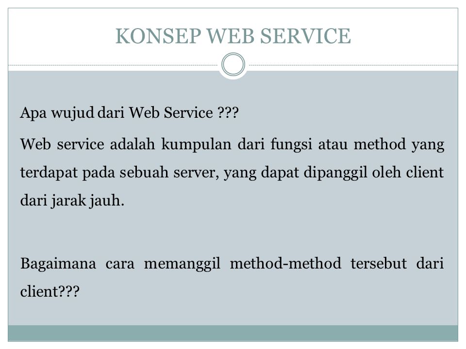 KONSEP WEB SERVICE