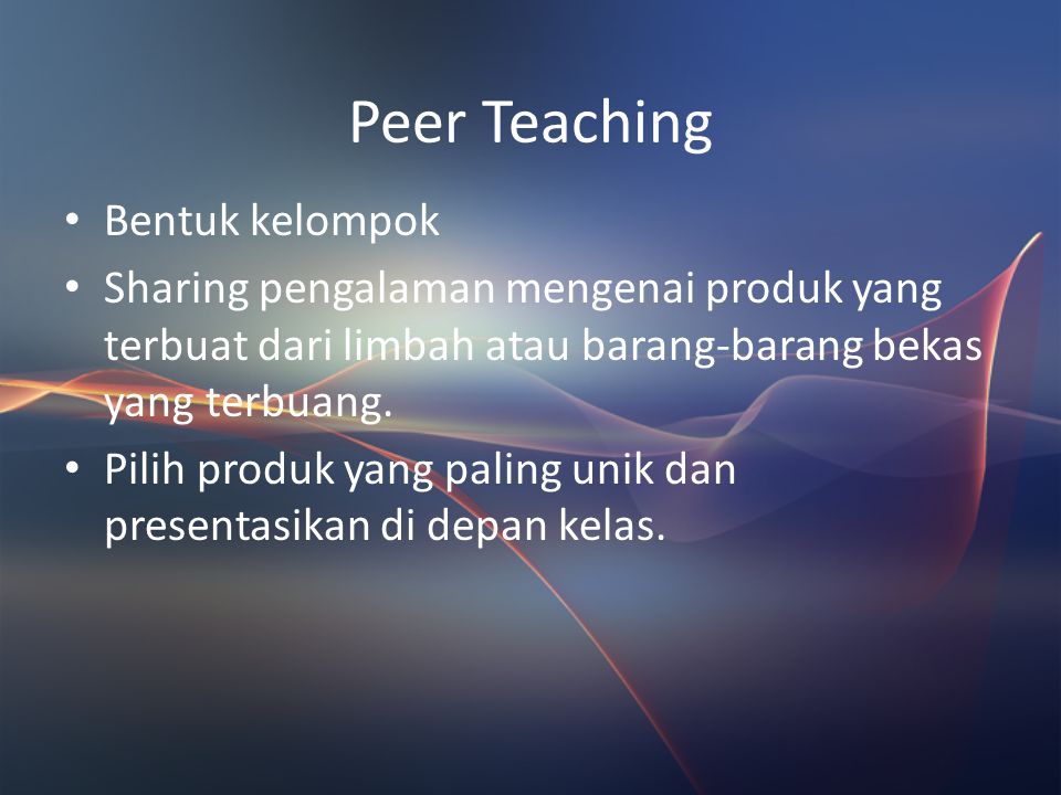 Peer Teaching Bentuk kelompok