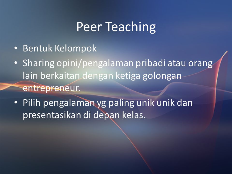 Peer Teaching Bentuk Kelompok