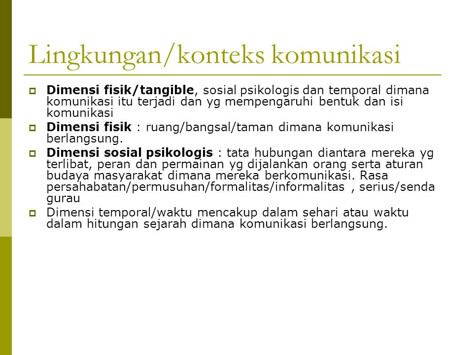 Dimensi Dimensi Komunikasi – Ujian