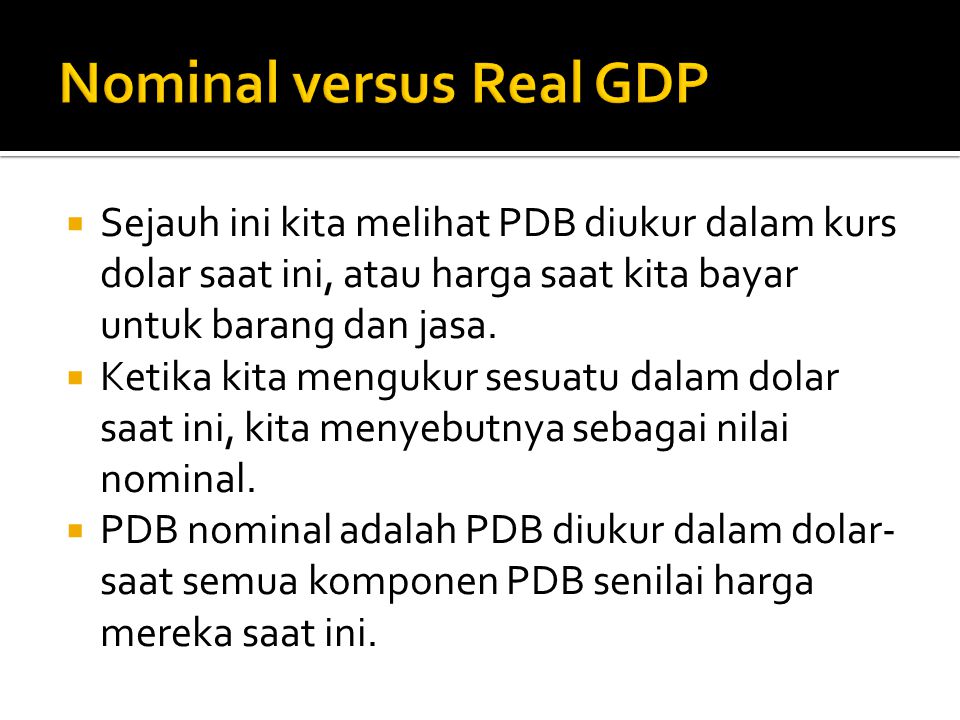 Nominal versus Real GDP
