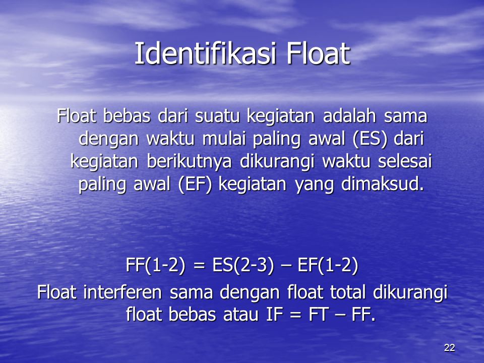 Identifikasi Float