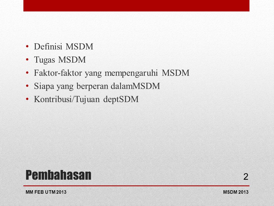 Pembahasan Definisi MSDM Tugas MSDM