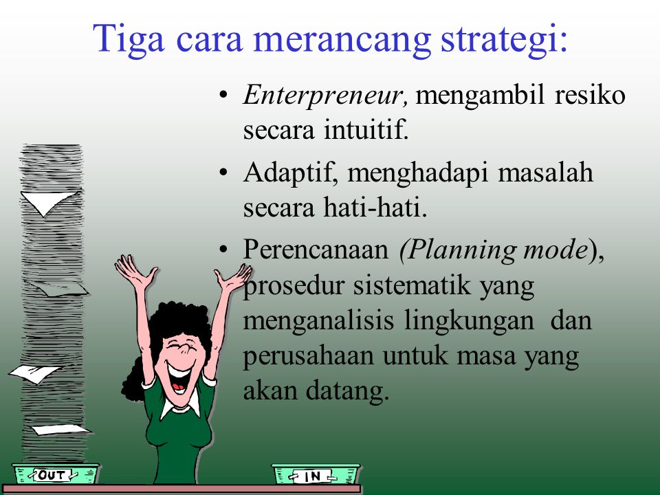 Tiga cara merancang strategi: