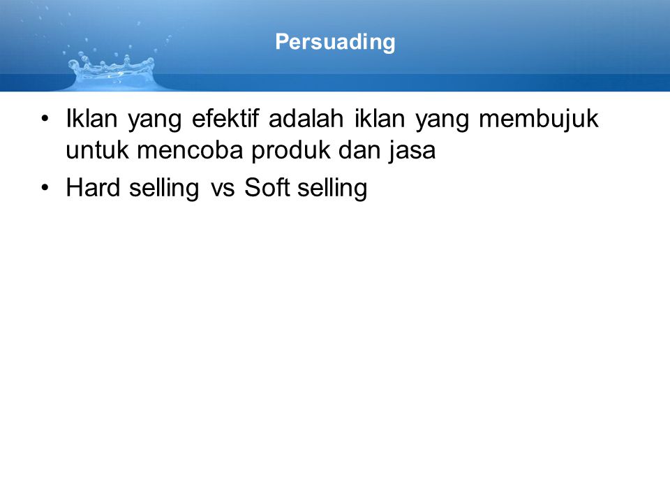 Hard selling vs Soft selling