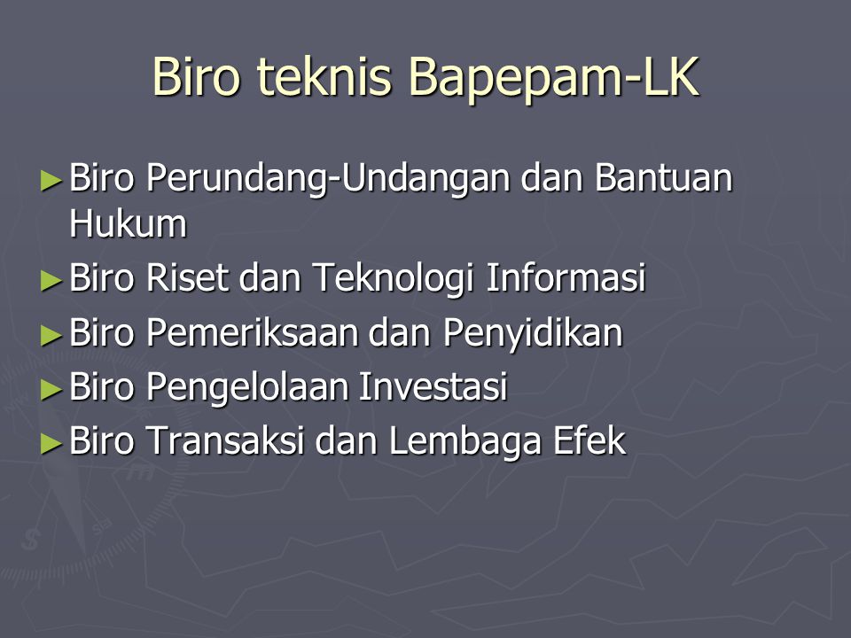 Biro teknis Bapepam-LK