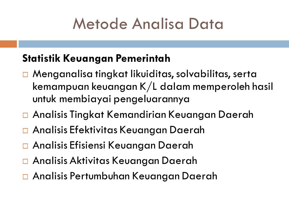 Metode Analisa Data Statistik Keuangan Pemerintah