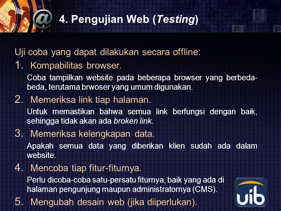 4. Pengujian Web (Testing)