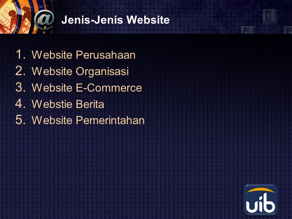 Jenis-Jenis Website Website Perusahaan. Website Organisasi.