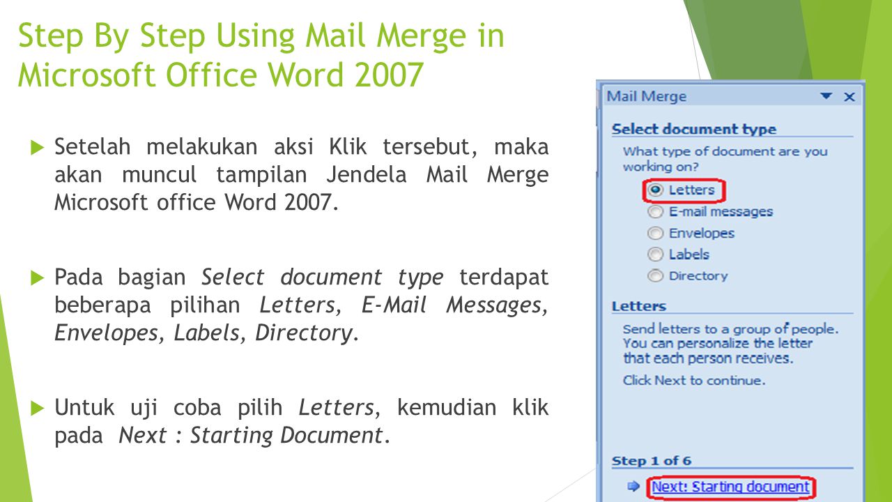 Step By Step Using Mail Merge in Microsoft Office Word 2007